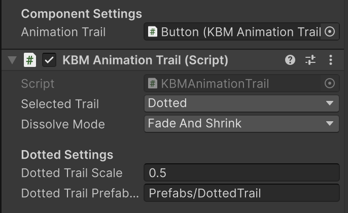 KBMAnimation Trail Settings