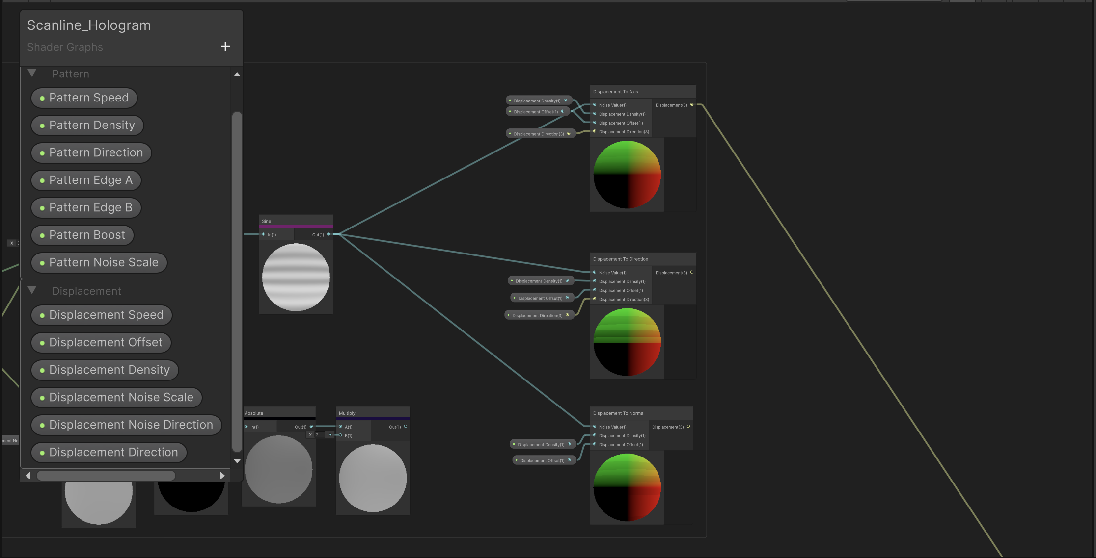 Displacement Group in Shader Graph