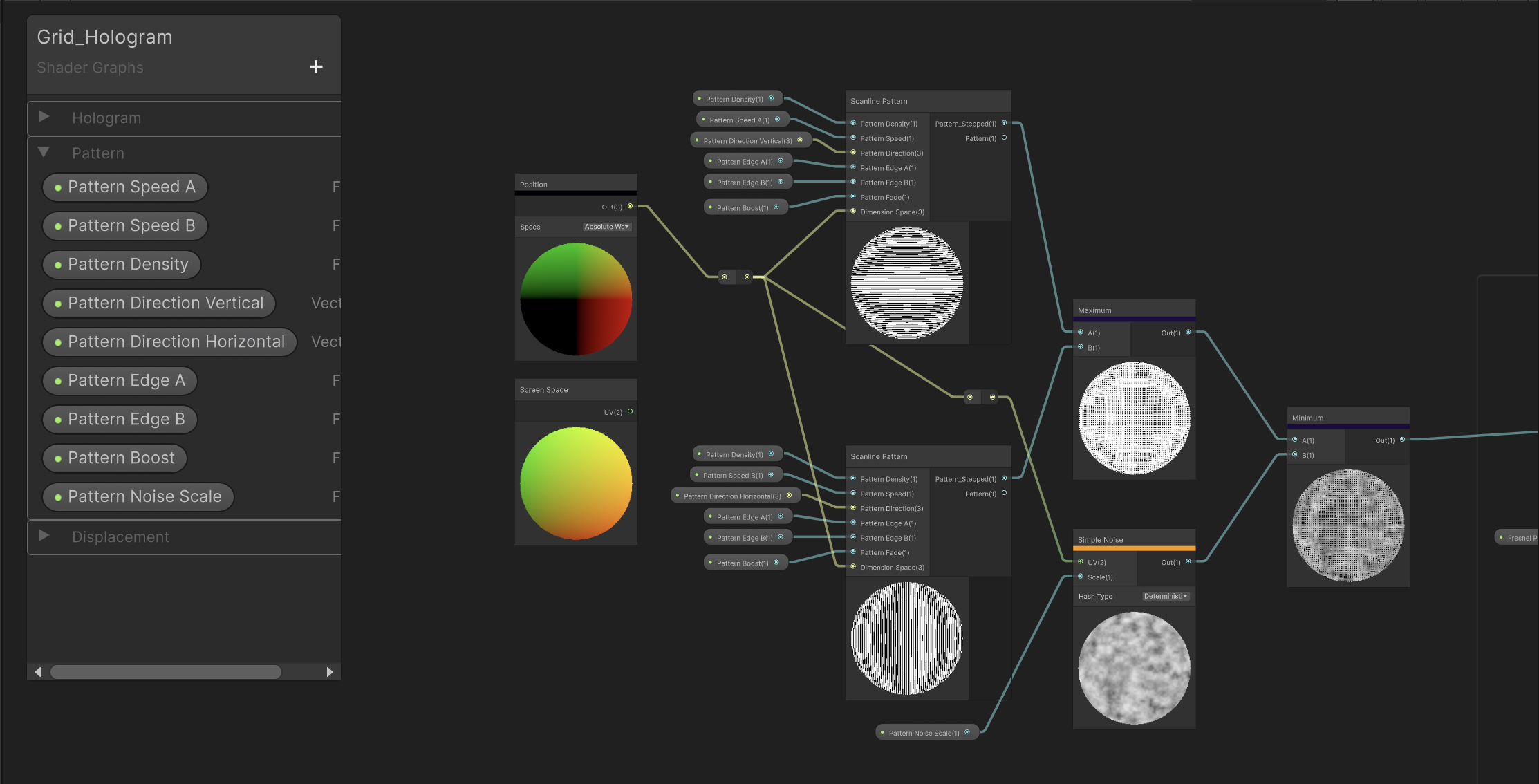 Grid Pattern with Noise in Shader Graph