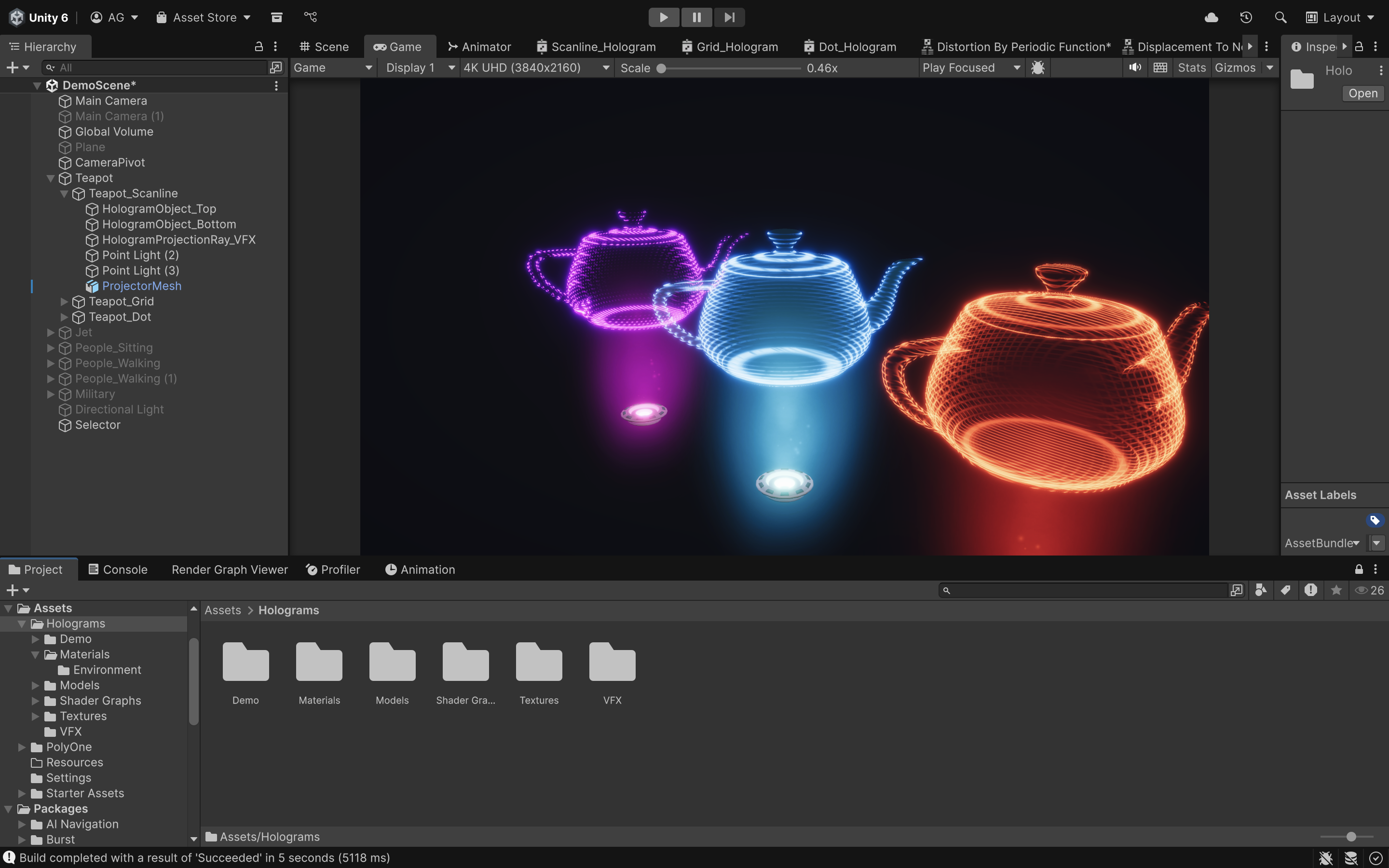 Setting Up Objects in the Inspetor