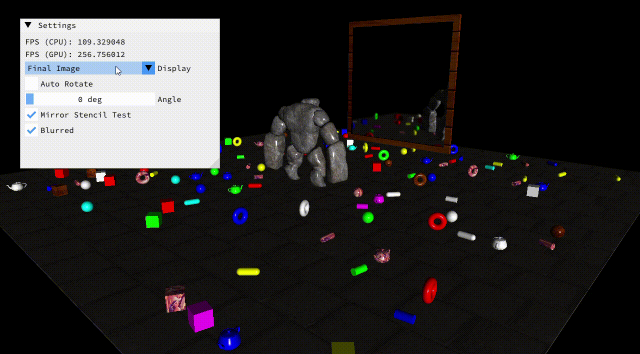 Mirror using Offscreen Rendering and Stencil Mask in OpenGL